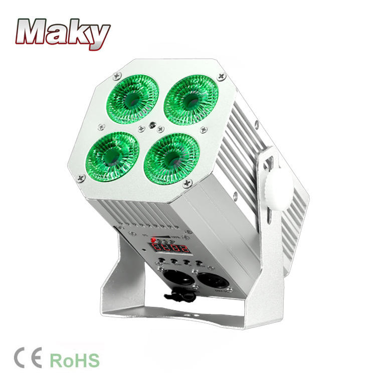 MQ-G104 4pcs 6in1 LED battery power IR remote 2.4G Wireless DMX LED Up lights