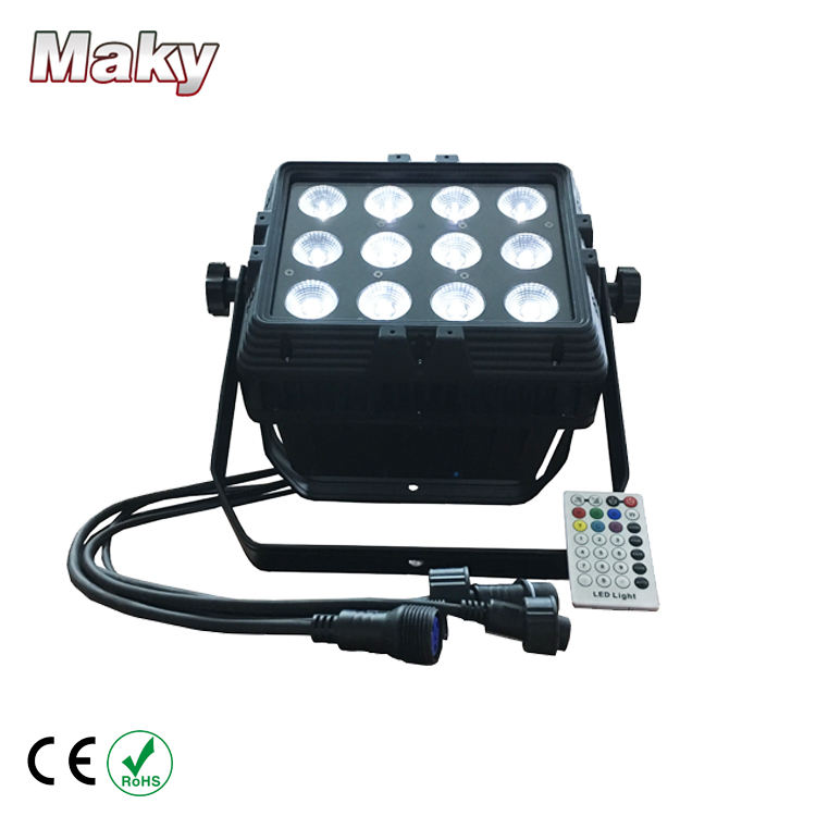 MQ-G106 waterproof IP65 12pcs 6in1 led battery power 2.4G Wireless DMX IR remote LED DJ wedding stage light