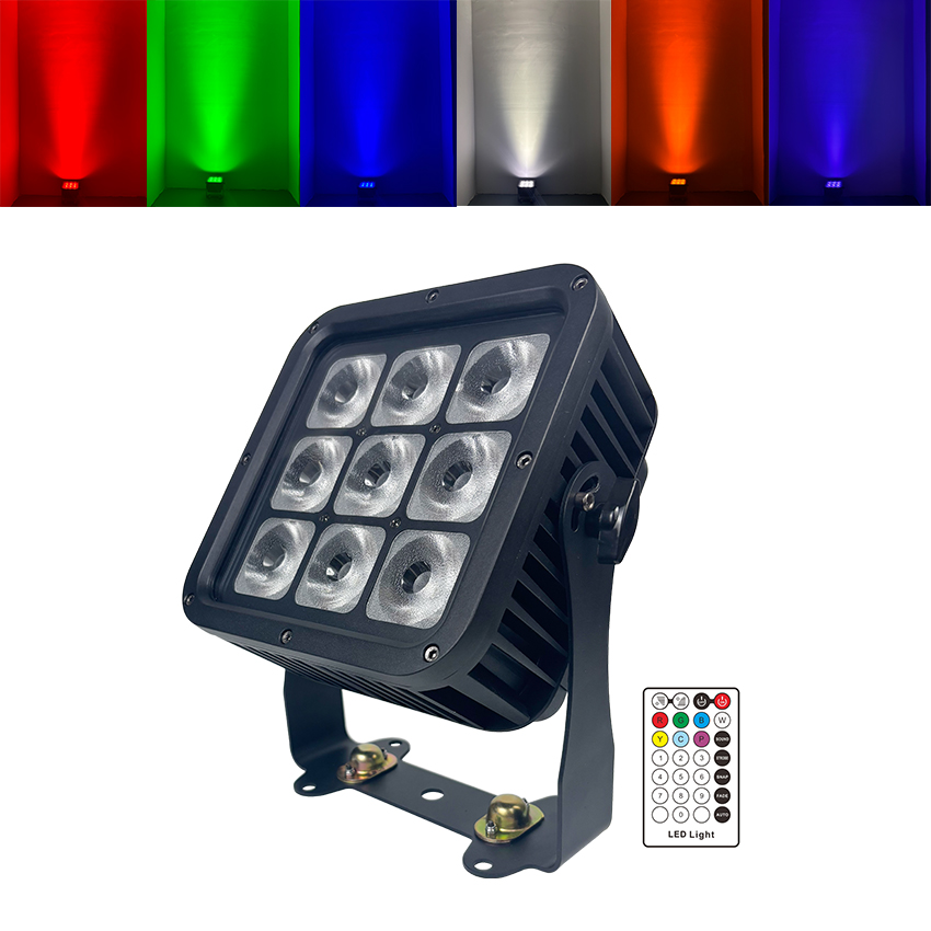 MQ-G139 Waterproof 9X12W  6in1 RGBWA+UV led battery power WDMX par light